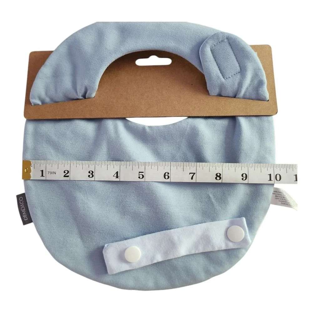NWT Demdaco Puppy Bib Blue Soft Detachable Pacifier Or Teether Clip Baby Toddler